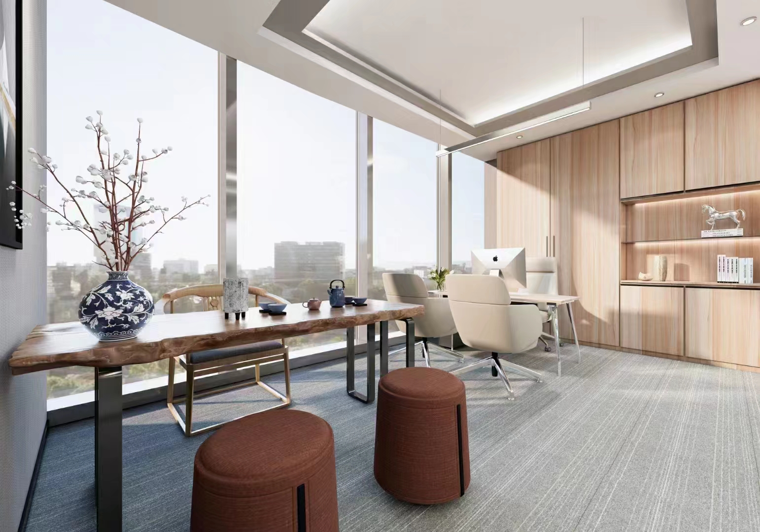 静安国立大厦268平精装修带家具优质房源出租(图1)