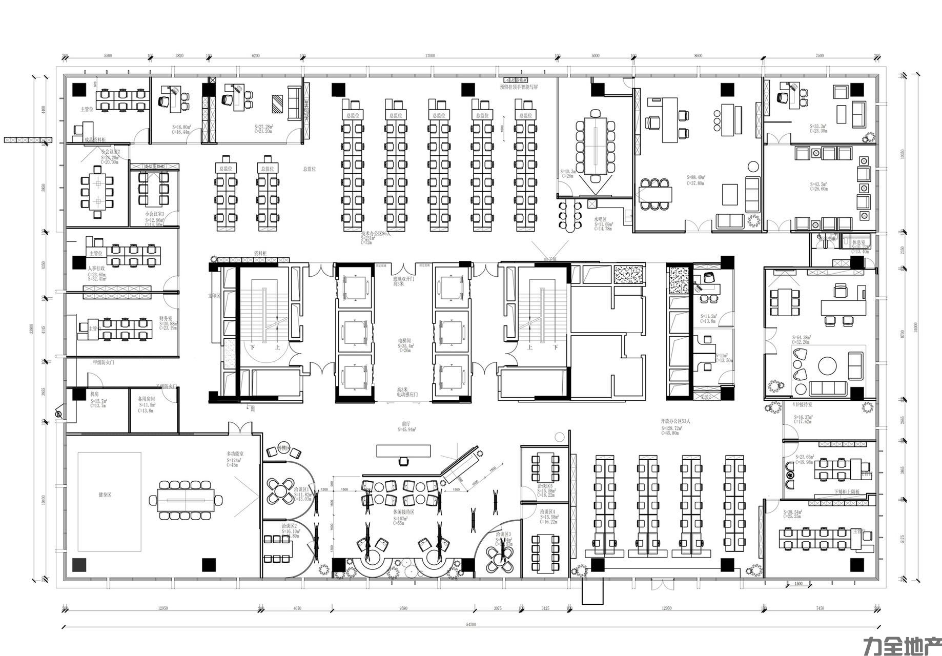 虹桥万创中心2000平整层精装修带家具拎包办公独立空调(图19)